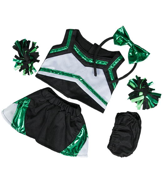 CHEERLEADER SCHWARZ-GRÜNES OUTFIT - 40CM - MAKE A TEDDY
