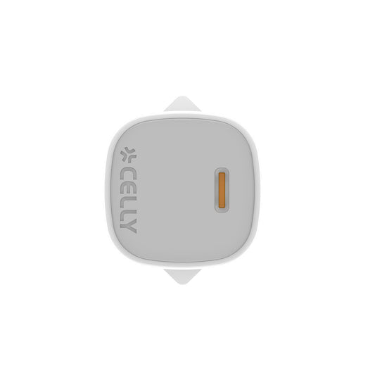 REISELADEGERÄT 20W MIT USB-C- UND LIGHTNING-KABELN WEISS - CELLY