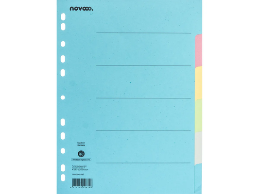 Trennblätter, 6 farbige Register A4 - NOVOOO