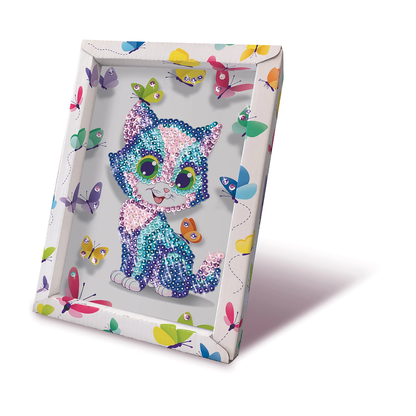 CHAT ARTISTIQUE À PAILLETTES - COLLECTION SEQUINS