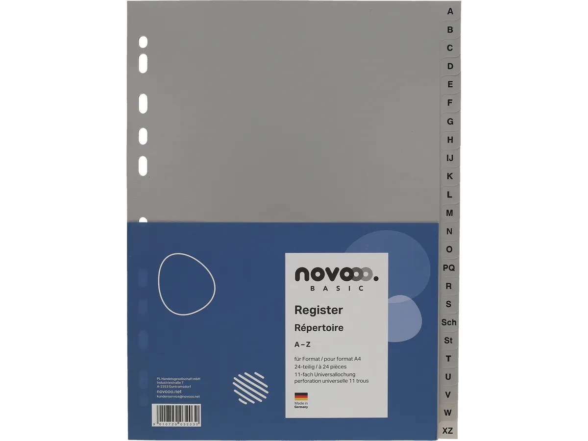 SEPARATORE ALFABETICO GRIGIO A4 - NOVOOO