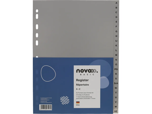 ALPHABETISCHER TRENNER GRAU A4 - NOVOOO