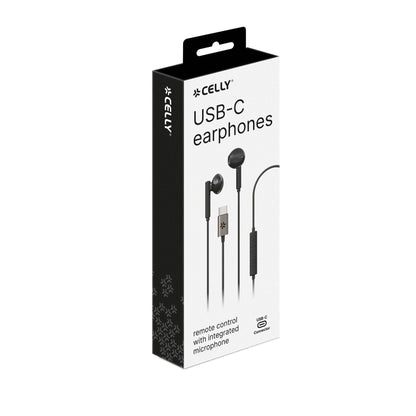 HEADSET STEREO ULTRA LIGHT DROP USB-C BLACK - CELLY