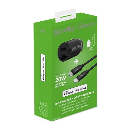 ULTRA KOMPAKTES MINI-AUTO-LADEGERÄT USB TYPE-C + LIGHTNING - CELLY