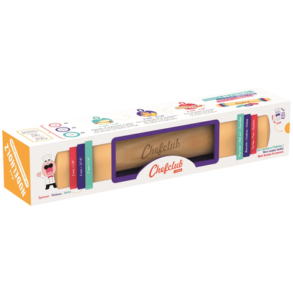 ROULEAU À PÂTISSERIE AVEC ANNEAUX EN SILICONE - CHEF CLUB