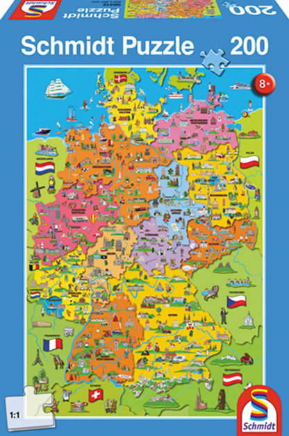 PUZZLE DEUTSCHLANDKARTE 200 TEILE - SCHMIDT
