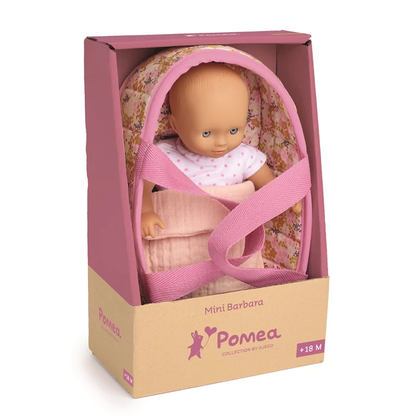 POUPÉE 20 CM AVEC BERCEAU MINI BARBARA- POMEA BY DJECO