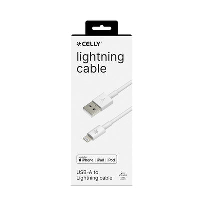 USB-/Lightning-Kabel 2 m weiß – Celly