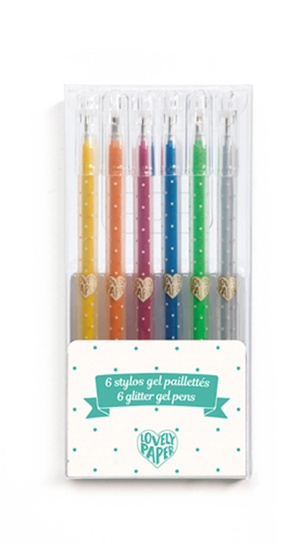 6 STYLOS GEL PAILLETÉS - DJECO