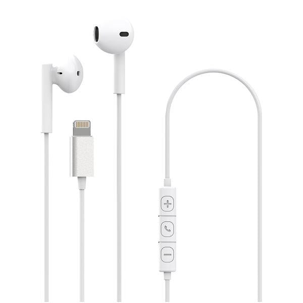 HEADSET STEREO ULTRA LIGHT DROP LIGHTNING WHITE - CELLY