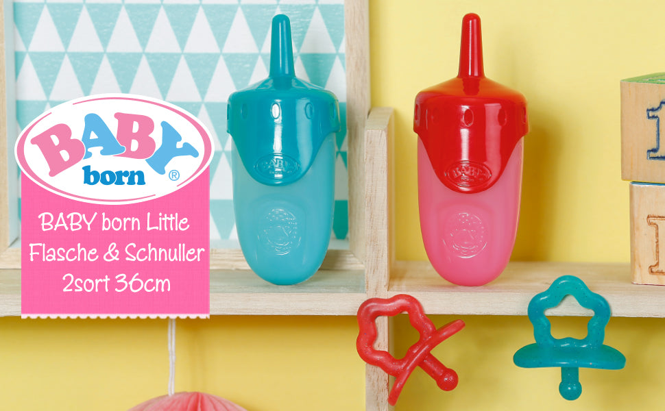 FLASCHEN- UND SCHNULLER-SET ROT/BLAU – BABY BORN