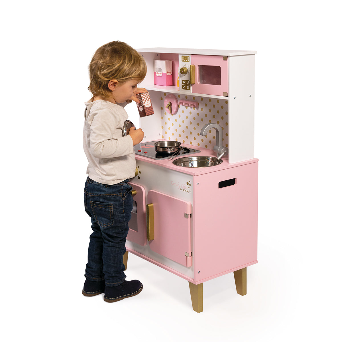 🟡 CANDY CHIC HOLZKÜCHE MIT ZUBEHÖR – JANOD – BESTSELLER