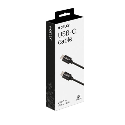 CABLE USB-C/ USB-C 1MT BLACK - CELLY