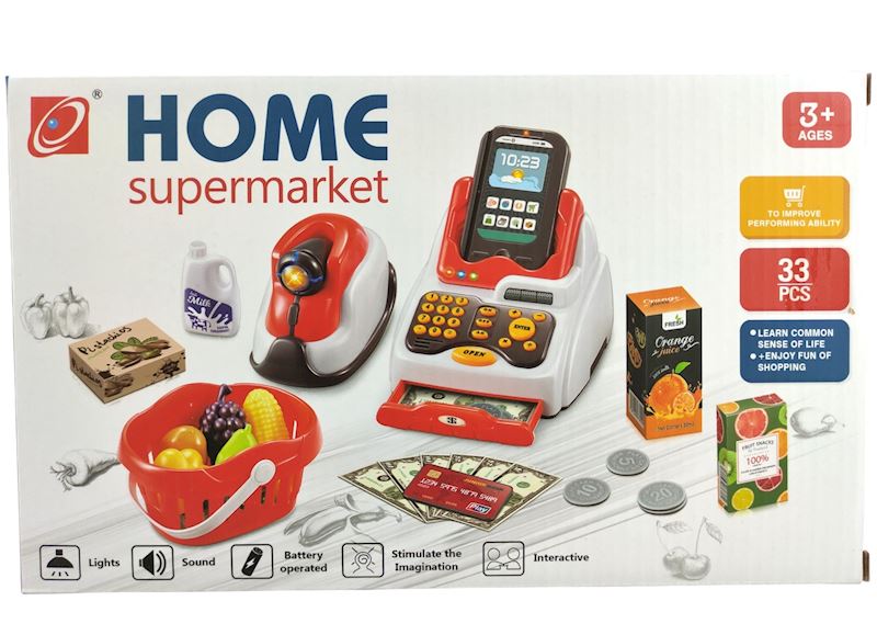 SUPERMARKTKASSE MIT SCANNER UND ZUBEHÖR