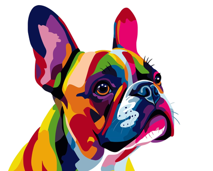 BULLDOG FRANCESE POP ART - PITTURA CON I NUMERI - COLORELLE