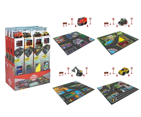 SPIELTEPPICH-SORTIMENT MIT FAHRZEUGEN - DICKIE TOYS