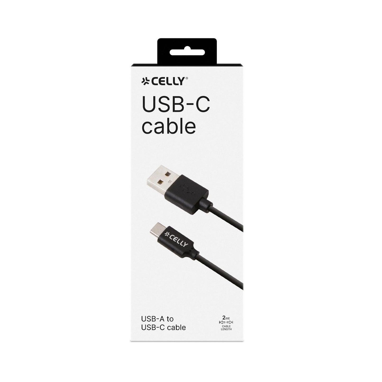 USB-/USB-C-KABEL 2M SCHWARZ - CELLY