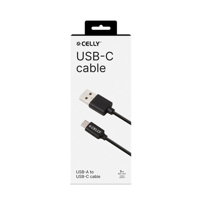 USB-/USB-C-KABEL 2M SCHWARZ - CELLY