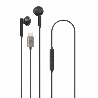 HEADSET STEREO ULTRA LIGHT DROP USB-C BLACK - CELLY