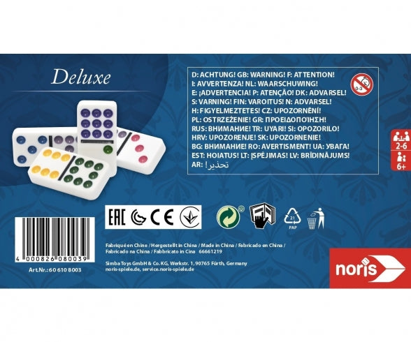 DOPPEL-DOMINO 9 DELUXE - MEHRSPRACHIG - NORIS