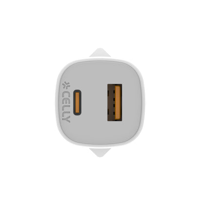 REISELADEGERÄT VOLTPLUG USB + USB-C WEISS - CELLY
