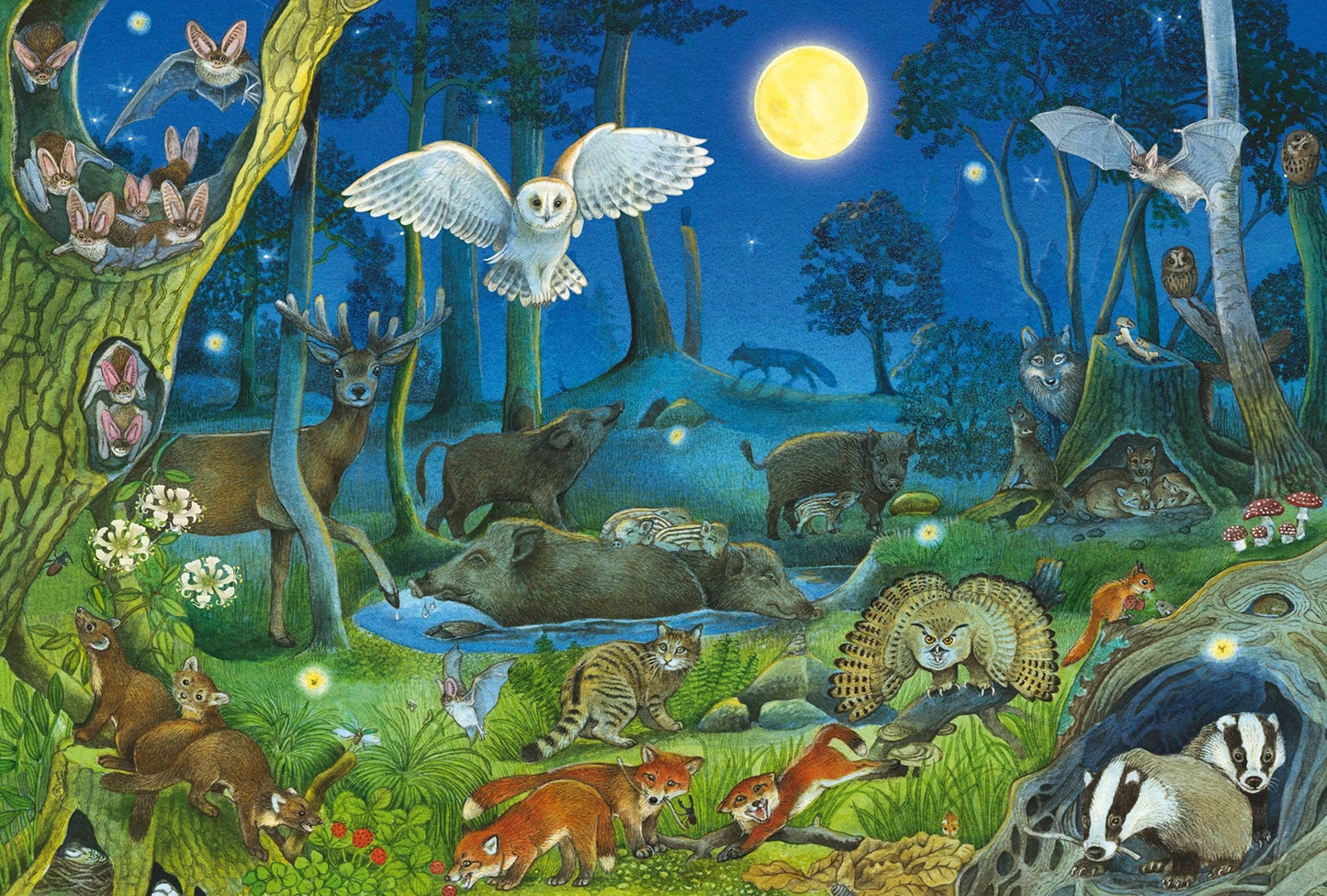 PUZZLE NACHTBEWOHNER IM WALD 100 TEILE - SCHMIDT