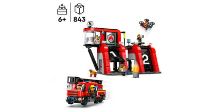 FEUERWEHRWACHE UND FEUERWEHRWAGEN - 60414 - LEGO