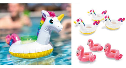 SET DI 3 PORTA BICCHIERI DA PISCINA 20X38CM FENICOTTERO