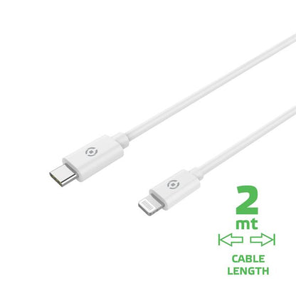 USB-C/LIGHTNING KABEL 2MT WEISS - CELLY