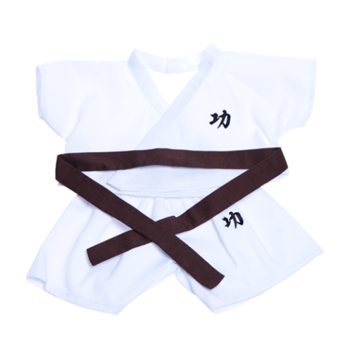 KARATE MIT FARBGURTEN OUTFIT – 40CM – MAKE A TEDDY