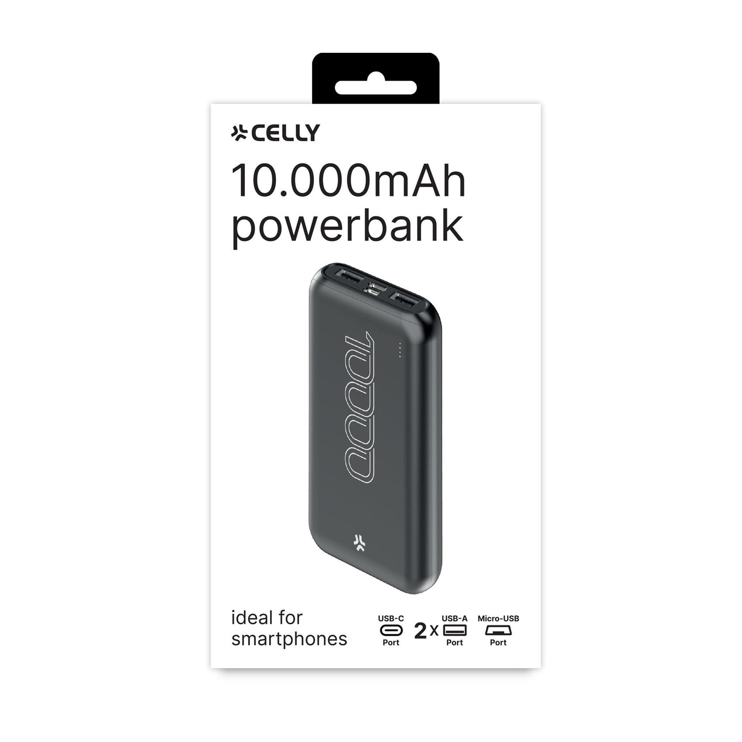 POWER BANK 10W ENERGY 10000 MAH SCHWARZ - CELLY