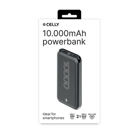 POWER BANK 10W ENERGY 10000 MAH SCHWARZ - CELLY