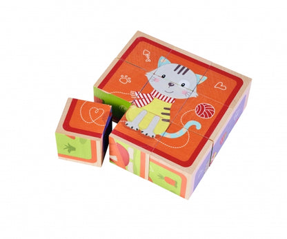 CUBES ILLUSTRÉS EN BOIS ASSORTIS - EICHHORN