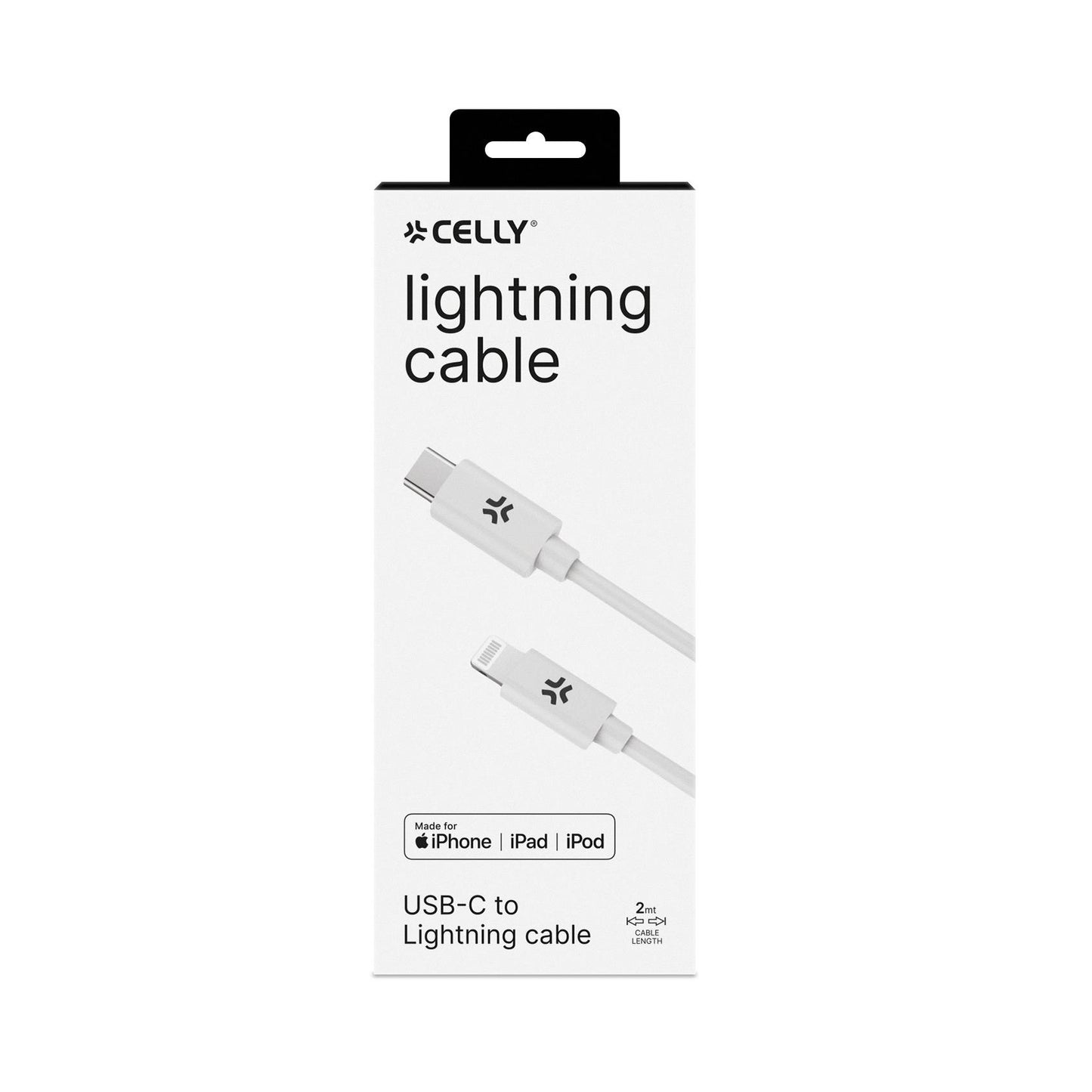 USB-C-/LIGHTNING-KABEL 1M WEISS - CELLY