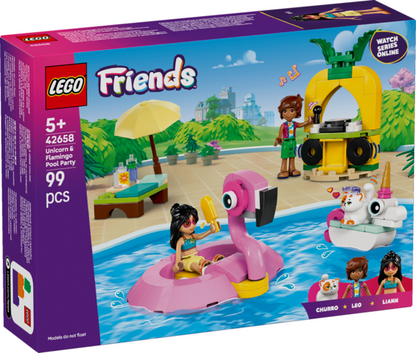 PISCINE PARTY AVEC UNE LICORNE ET UN FLAMANT ROSE - FRIENDS 42658 - LEGO