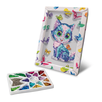 CHAT ARTISTIQUE À PAILLETTES - COLLECTION SEQUINS