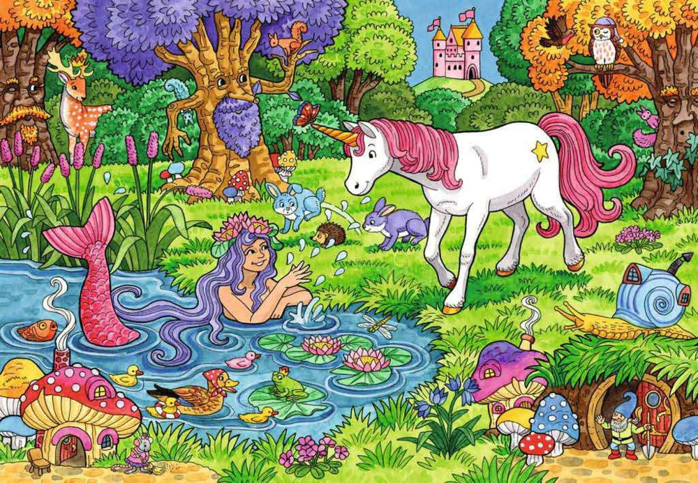 PUZZLE 2X24 LA SIRÈNE ET LA LICORNE - RAVENSBURGER