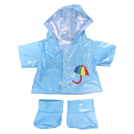 BLAUER REGENMANTEL OUTFIT - 40CM - MAKE A TEDDY