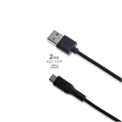 USB-/USB-C-KABEL 2M SCHWARZ - CELLY