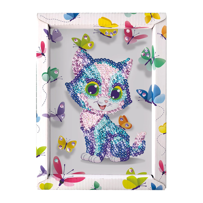 CHAT ARTISTIQUE À PAILLETTES - COLLECTION SEQUINS