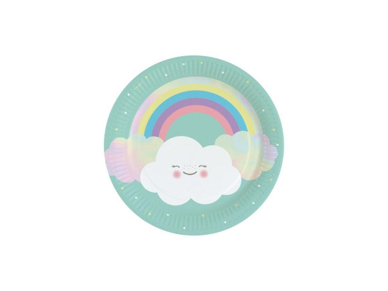 8 ASSIETTES RAINBOW PETITES - AMSCAN