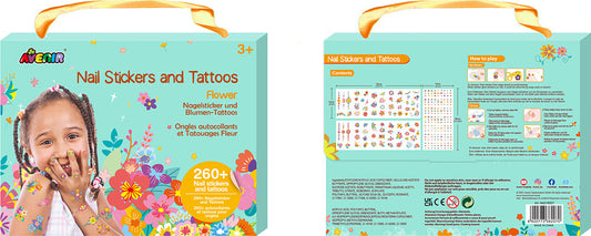 AUTOCOLLANTS ONGLES ET TATTOOS FLEURS - AVENIR
