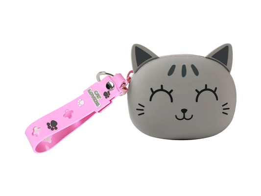 PORTAMONETE GRAY CAT IN SILICONE - I-TOTAL