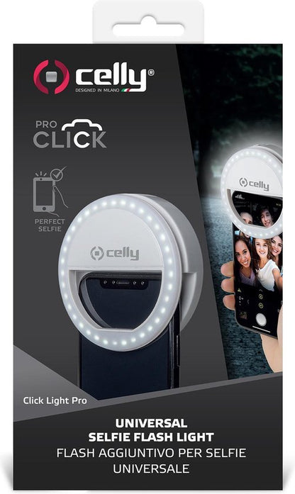 UNIVERSAL SELFIE BLITZLICHT PROFESSIONAL WEISS - CELLY