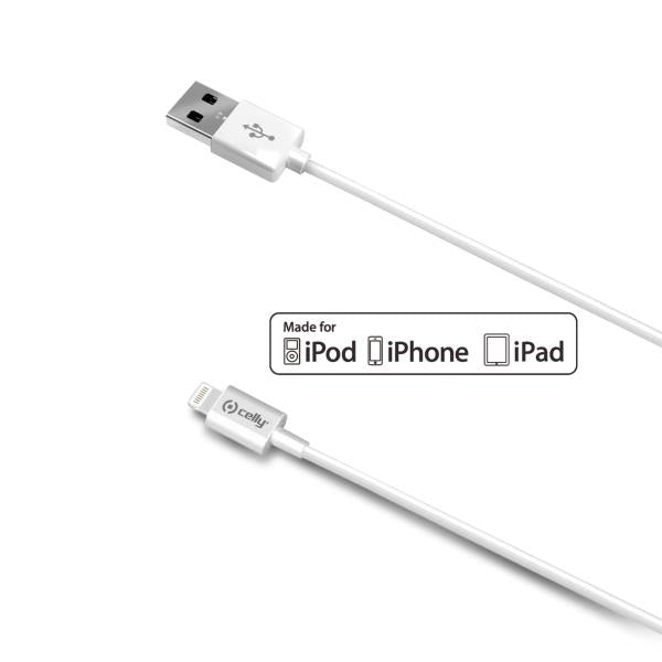 USB-/Lightning-Kabel 2 m weiß – Celly
