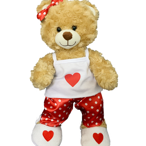 SATIN HERZEN & HAUSSCHUHE - 40CM - MACH EINEN TEDDY