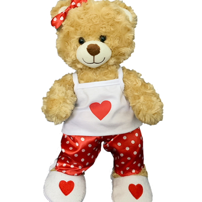 SATIN HERZEN & HAUSSCHUHE - 40CM - MACH EINEN TEDDY