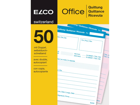 LIBRETTO RICEVUTE SVIZZERE 50 FOGLI AUTOCOPIANTI - ELCO