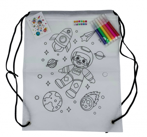 ASTRONAUT COLOUR IN BACKPACK - MAKE A TEDDY