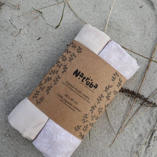 2 PANNI IN MUSSOLA COLOR CREAM - NATRUBA